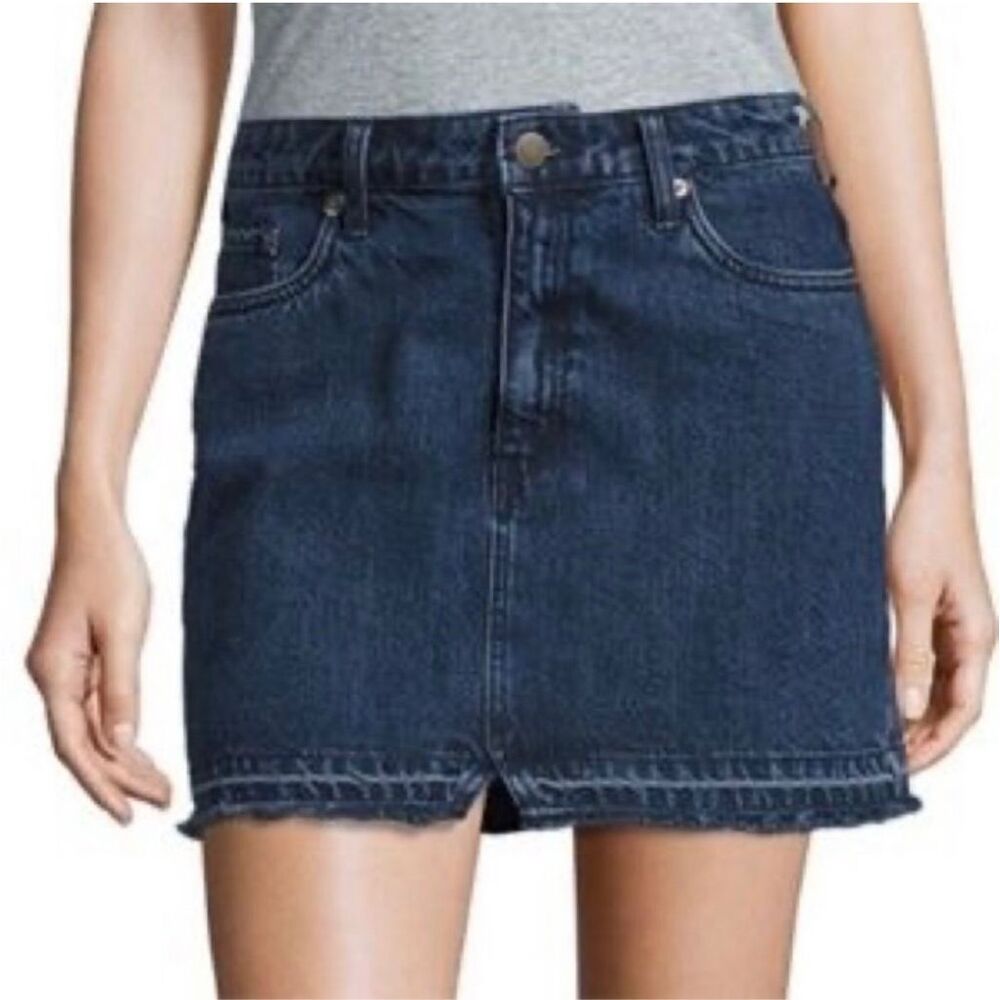 Free People Mini Distressed Denim Skirt size 0